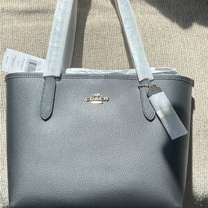 Coach Black Leather Tote Bag